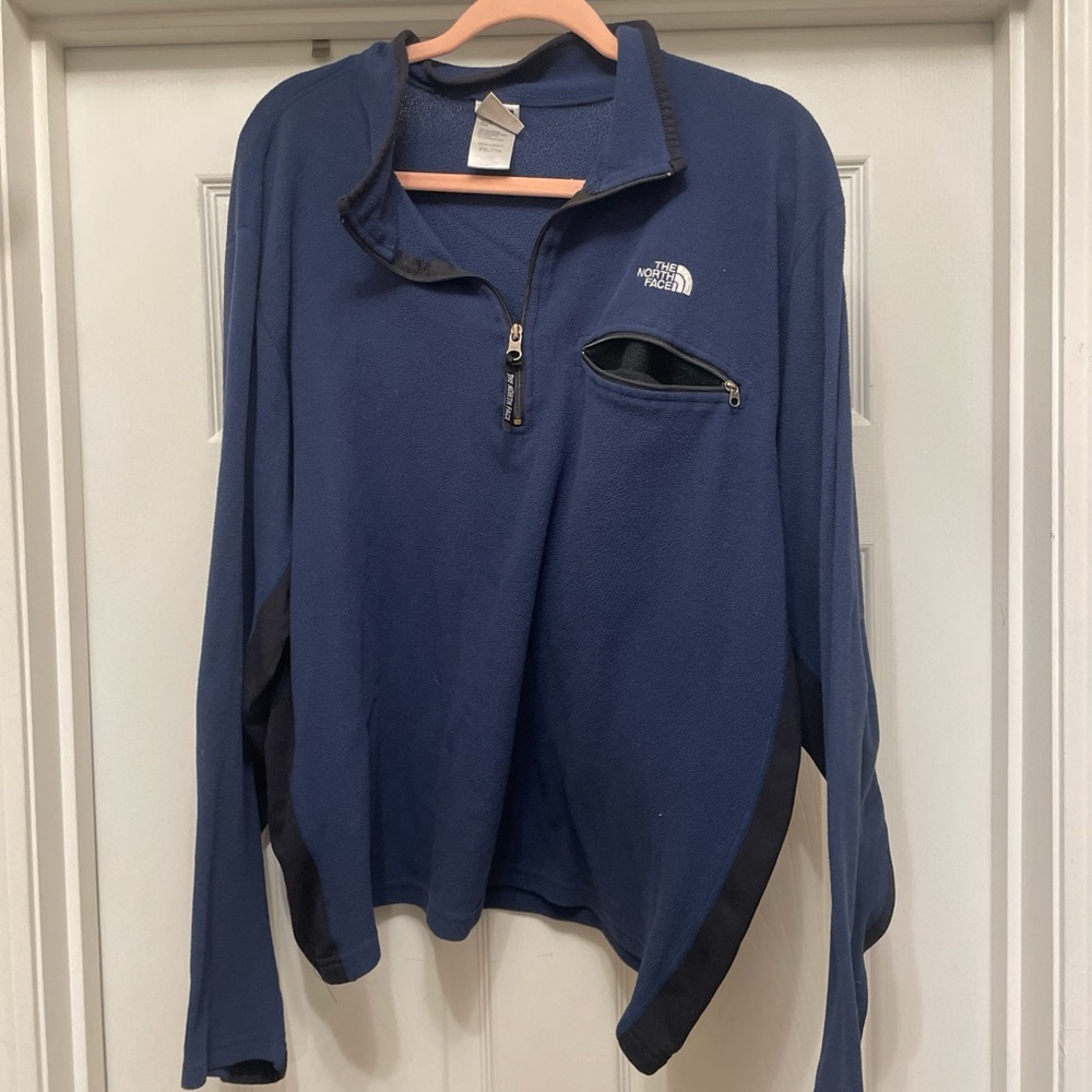 The North Face Men's Navy Zip-Up fleece xxl
